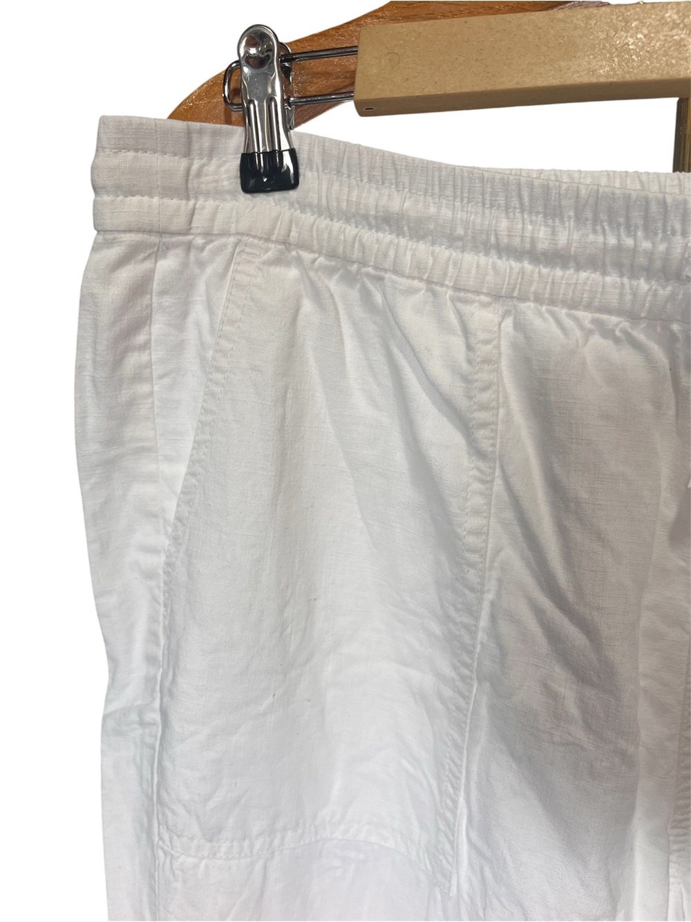 J. Crew White Linen Lyocell Drawstring Pants Large Beachy - Picture 2 of 11